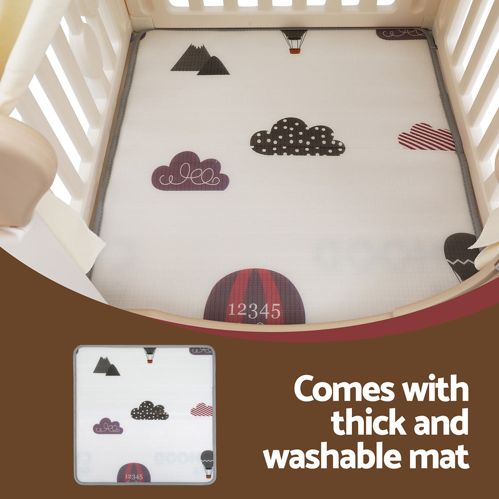 Keezi Kids Play Tent Playhouse Castle with Floor Mat 85CMX113CM TENT-HSE-HDPE-85CM-MC