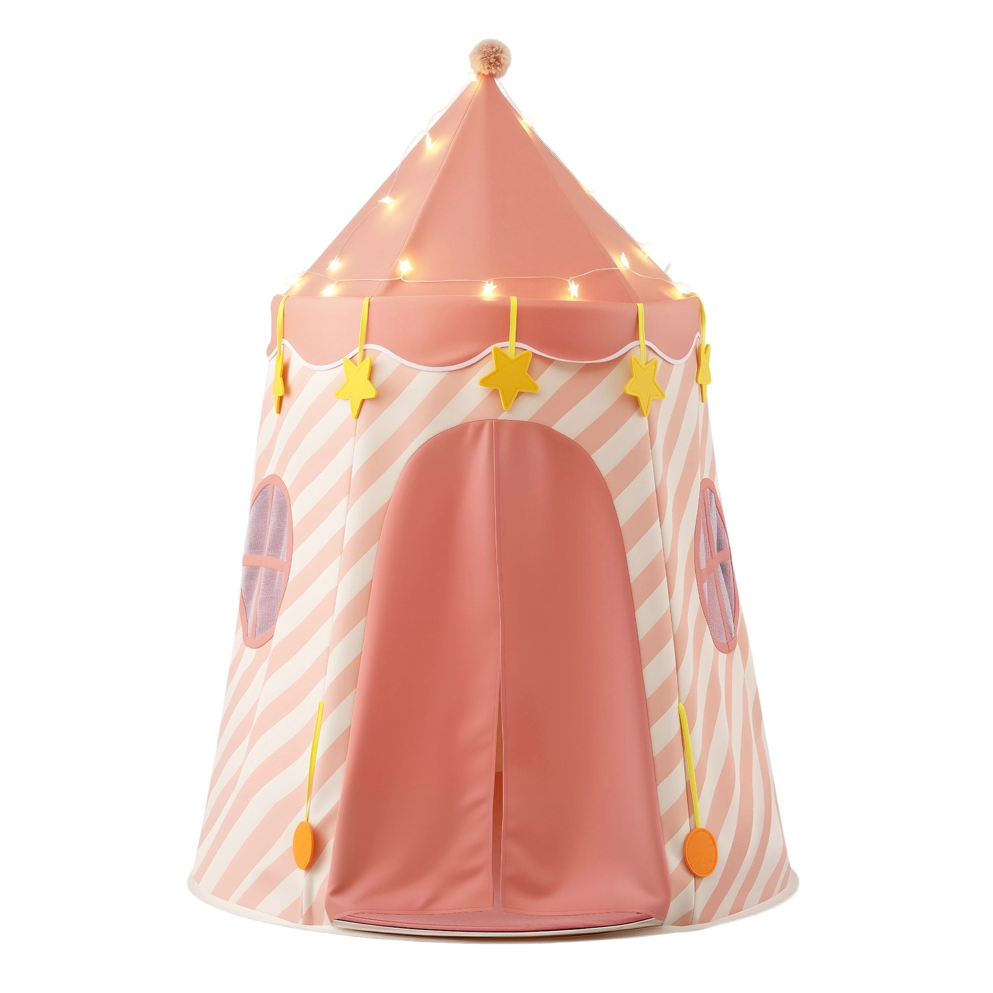 Keezi Kids Play Tent with Star Lights and Window Carry Bag 116cmx153cm Playhouse TENT-PLAY-120CM-PK