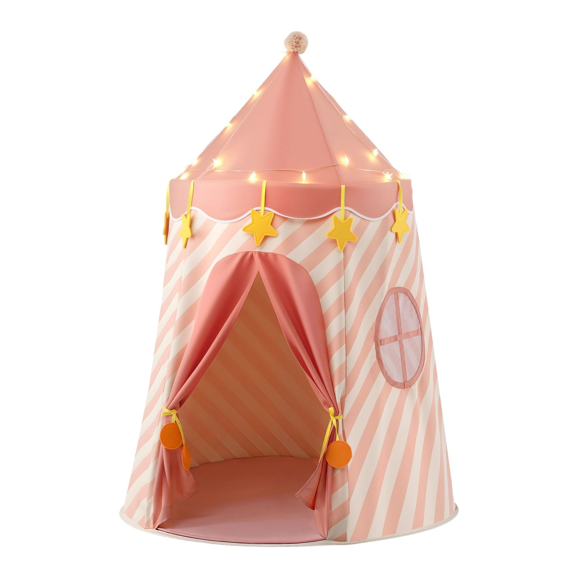 Keezi Kids Play Tent with Star Lights and Window Carry Bag 116cmx153cm Playhouse TENT-PLAY-120CM-PK