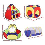 Keezi Kids Play Tent Pop Up Teepee Playhouse Ball Pit Crawl Tunnel Basketball Hoop TENT-PLAY-TUN-L-MC