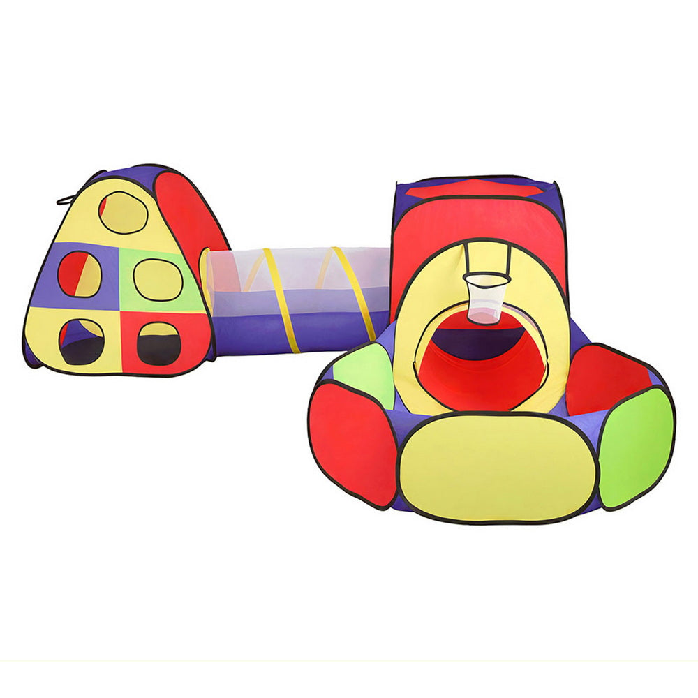 Keezi Kids Play Tent Pop Up Teepee Playhouse Ball Pit Crawl Tunnel Basketball Hoop TENT-PLAY-TUN-L-MC
