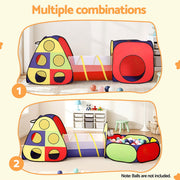 Keezi Kids Play Tent Pop Up Teepee Playhouse Ball Pit Crawl Tunnel Basketball Hoop TENT-PLAY-TUN-L-MC