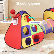 Keezi Kids Play Tent Pop Up Teepee Playhouse Ball Pit Crawl Tunnel Basketball Hoop TENT-PLAY-TUN-L-MC