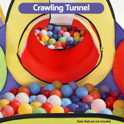Keezi Kids Play Tent Pop Up Teepee Playhouse Ball Pit Crawl Tunnel Basketball Hoop TENT-PLAY-TUN-L-MC