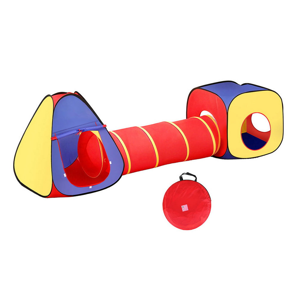 Keezi Kids Playhouse Play Tent Pop Up Teepee Castle Crawl Tunnel Outdoor Indoor Toys Children Gift TENT-PLAY-TUN-MC