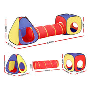 Keezi Kids Playhouse Play Tent Pop Up Teepee Castle Crawl Tunnel Outdoor Indoor Toys Children Gift TENT-PLAY-TUN-MC
