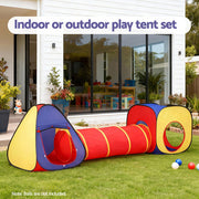 Keezi Kids Playhouse Play Tent Pop Up Teepee Castle Crawl Tunnel Outdoor Indoor Toys Children Gift TENT-PLAY-TUN-MC