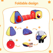 Keezi Kids Playhouse Play Tent Pop Up Teepee Castle Crawl Tunnel Outdoor Indoor Toys Children Gift TENT-PLAY-TUN-MC