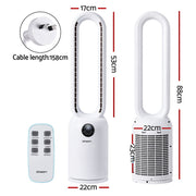 Devanti 2in1 Bladeless Fan Air Purification W/ Remote 88cm TF-RC-308L-WH