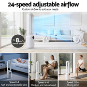 Devanti 2in1 Bladeless Fan Air Purification W/ Remote 88cm TF-RC-308L-WH