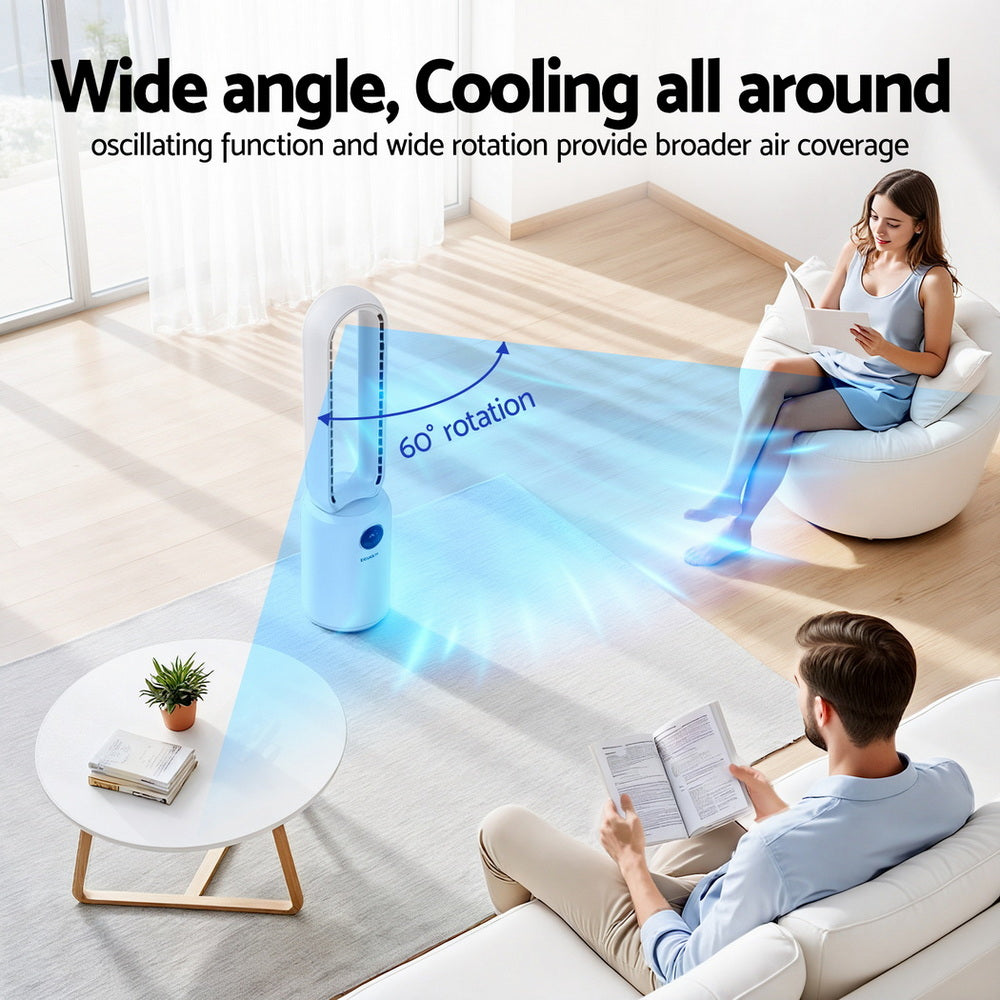 Devanti 2in1 Bladeless Fan Air Purification W/ Remote 88cm TF-RC-308L-WH