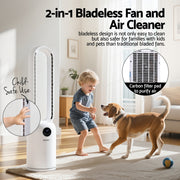Devanti 2in1 Bladeless Fan Air Purification W/ Remote 88cm TF-RC-308L-WH