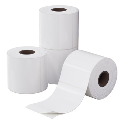4 Rolls Direct Thermal Labels Paper Printer Paper Barcode Shipping Stickers TH-LABEL-100X150-4-WH