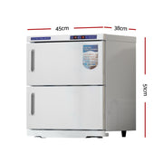 Devanti 32L Towel Warmer UV Sterilizer Heater Cabinet Beauty SPA Salon White TH-S-32L-WH