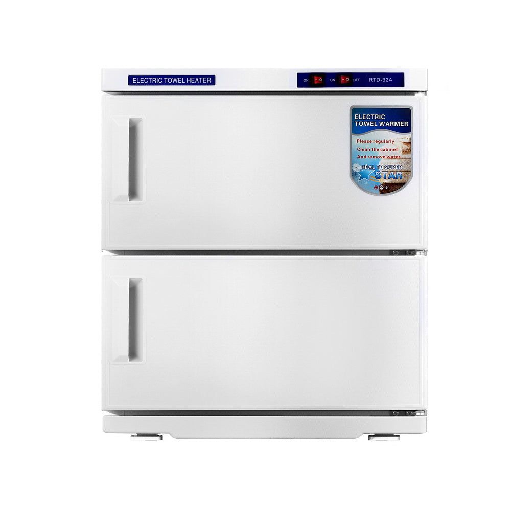 Devanti 32L Towel Warmer UV Sterilizer Heater Cabinet Beauty SPA Salon White TH-S-32L-WH