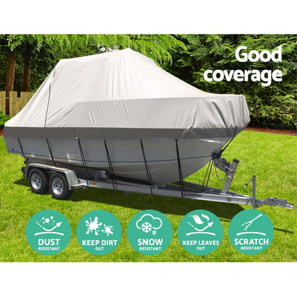 Seamanship 17-19ft Boat Cover Trailerable Jumbo 600D Marine Heavy Duty TJBC-1719-GR