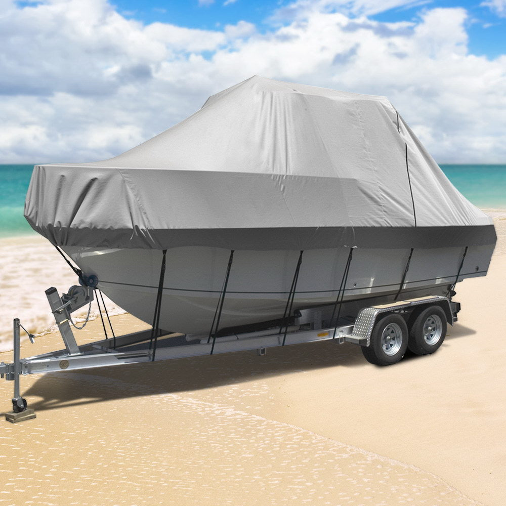 Seamanship 17-19ft Boat Cover Trailerable Jumbo 600D Marine Heavy Duty TJBC-1719-GR