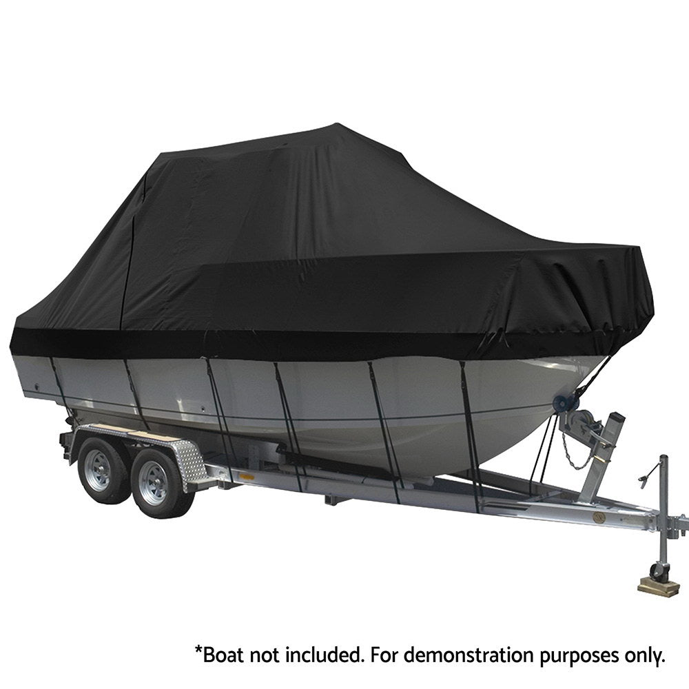 Seamanship Boat Cover 19-21ft Trailerable Jumbo Marine Grade Heavy Duty Black TJBC-1921-BK