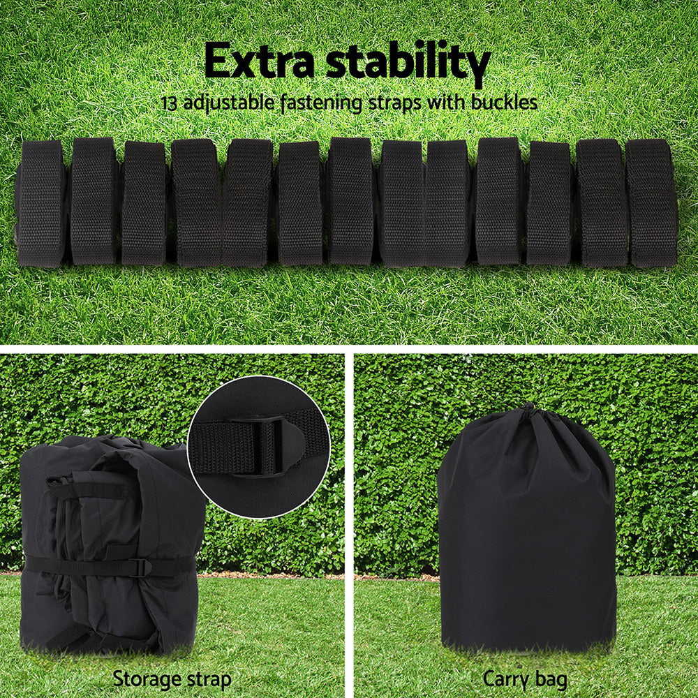 Seamanship Boat Cover 19-21ft Trailerable Jumbo Marine Grade Heavy Duty Black TJBC-1921-BK