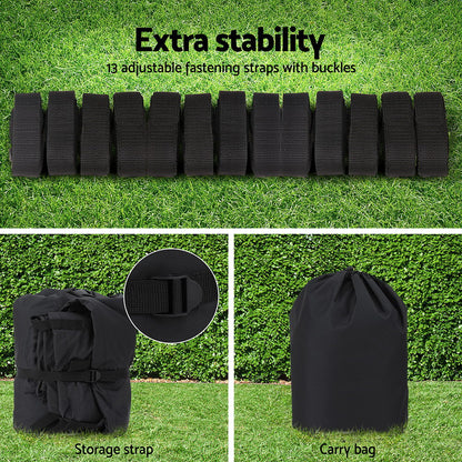 Seamanship Boat Cover 19-21ft Trailerable Jumbo Marine Grade Heavy Duty Black TJBC-1921-BK