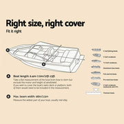 Seamanship Boat Cover 21-23ft Trailerable Jumbo Marine 600D Heavy Duty Grey TJBC-2123-GR