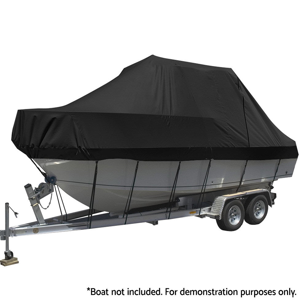 Seamanship Boat Cover 25-27ft Trailerable Jumbo Marine 600D Heavy Duty Black TJBC-2527-BK