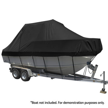 Seamanship Boat Cover 25-27ft Trailerable Jumbo Marine 600D Heavy Duty Black TJBC-2527-BK