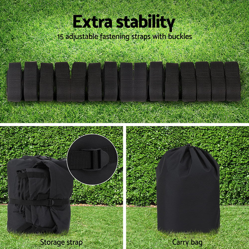 Seamanship Boat Cover 25-27ft Trailerable Jumbo Marine 600D Heavy Duty Black TJBC-2527-BK