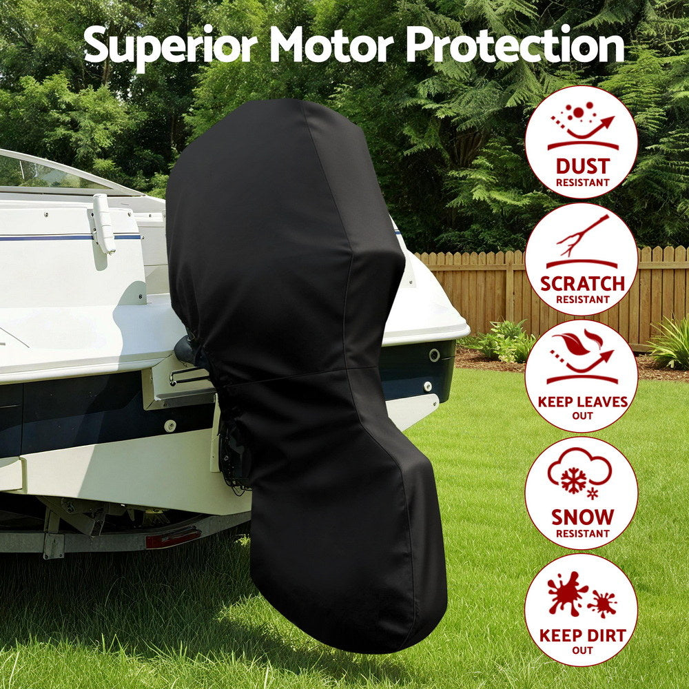 Seamanship Full Outboard Boat Motor Engine Cover Dust Rain Protection 100hp -150hp 600D Black TJBC-MC-150-BK