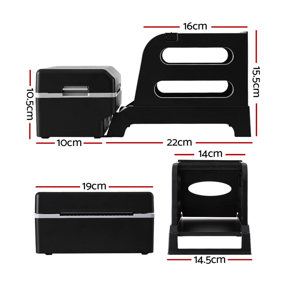 Thermal Label Printer Shipping Address Barcode USB Label Maker with Stand TL-PRINTER-100X150-BK
