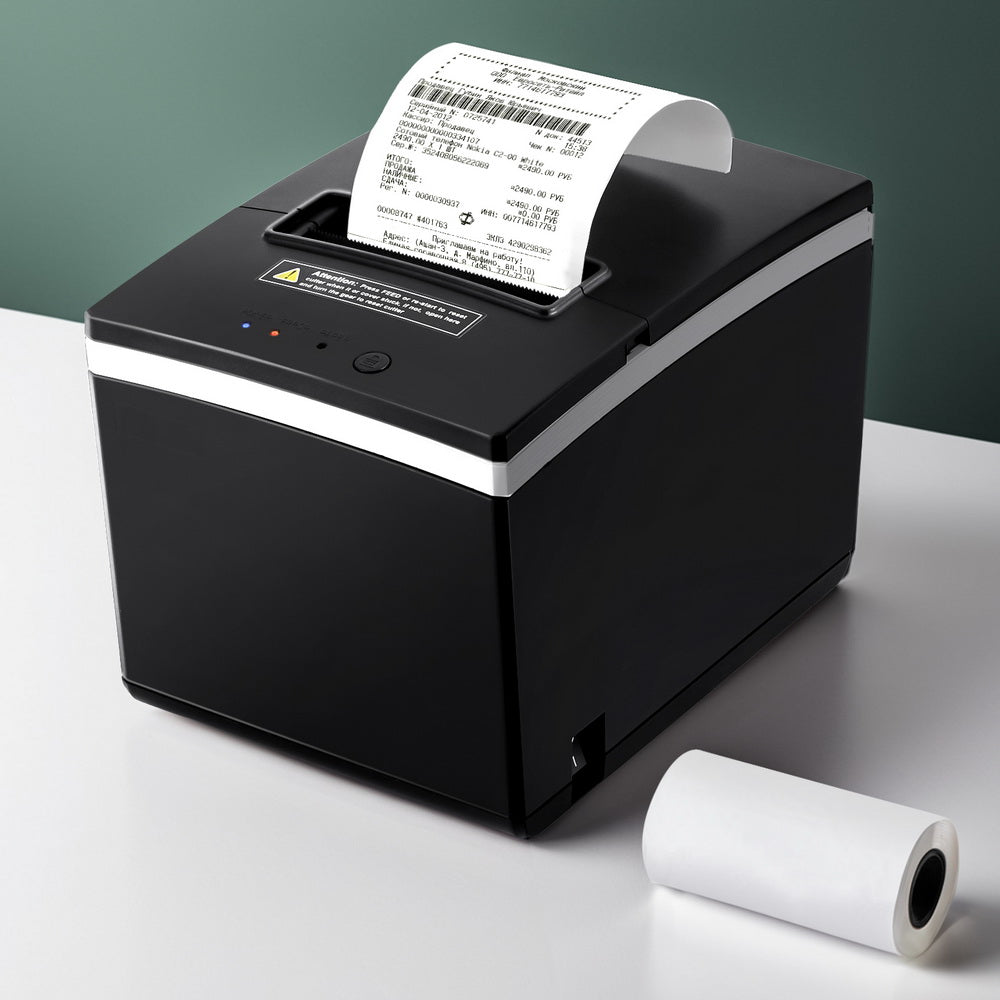 Thermal Receipt Printer POS Printer Auto Cutter Label Maker High Speed TL-PRINTER-80X80-BK
