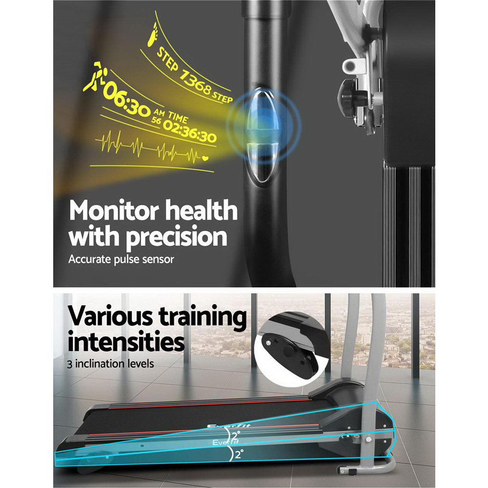 Everfit Treadmill Electric Home Gym Fitness Exercise Machine Foldable 360mm TMILL-360-BK-R01