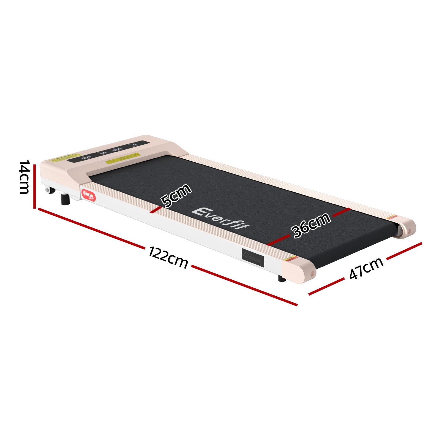 Everfit Treadmill Electric Walking Pad Under Desk Home Gym Fitness 360mm Pink TMILL-360-PAD
