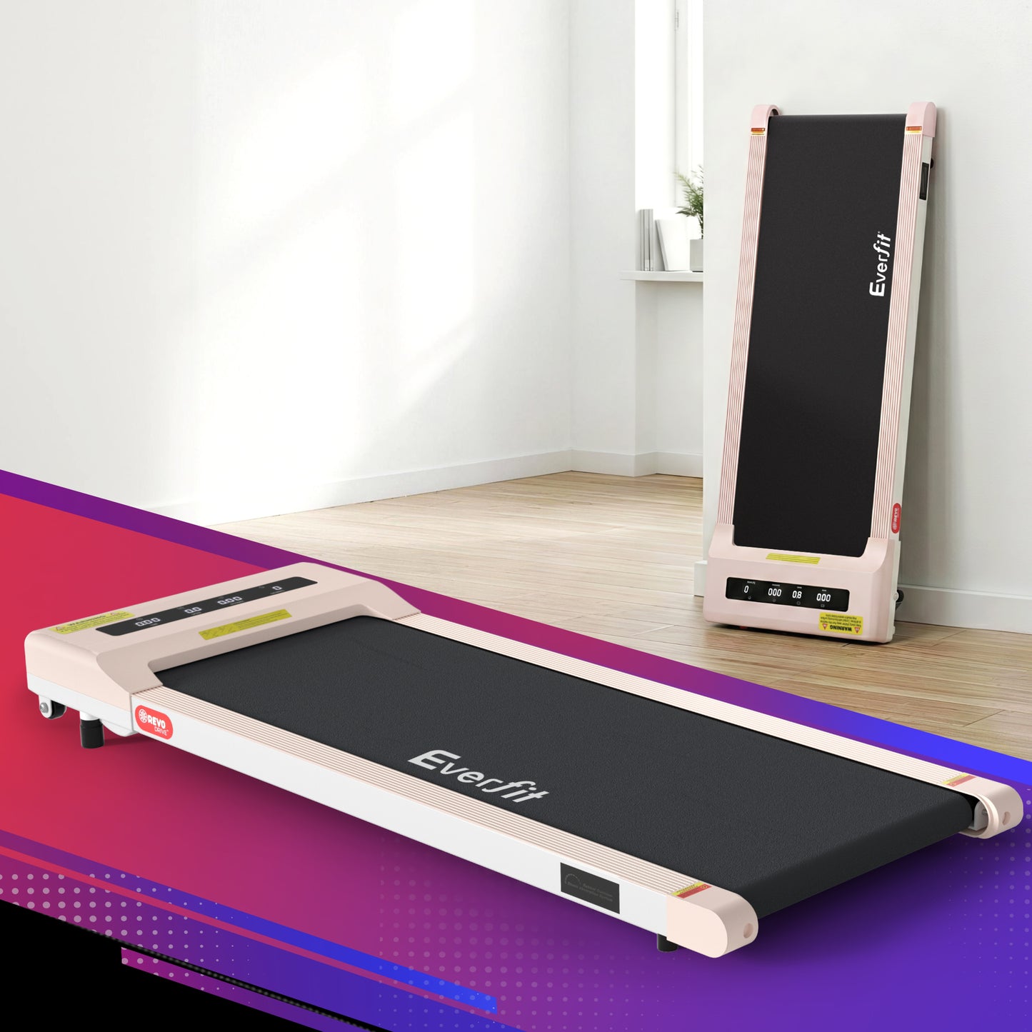 Everfit Treadmill Electric Walking Pad Under Desk Home Gym Fitness 360mm Pink TMILL-360-PAD