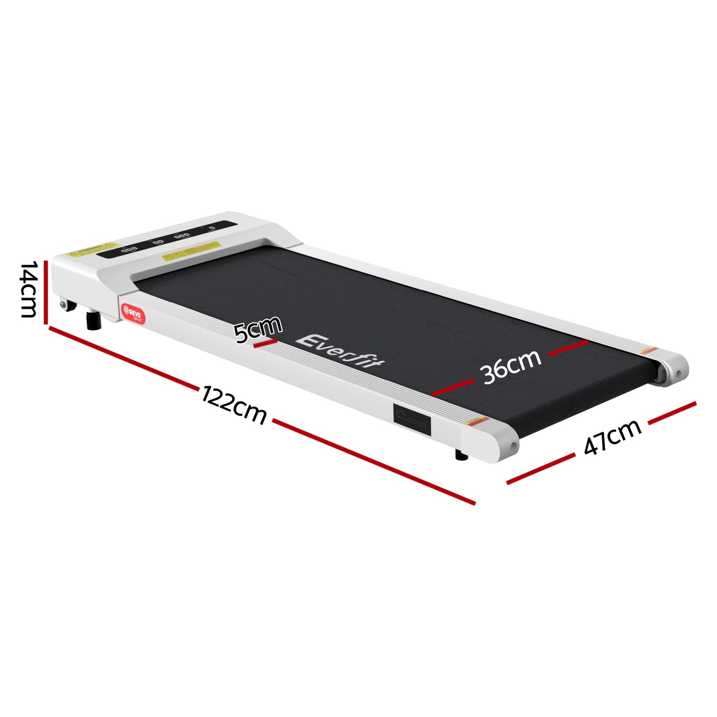 Everfit Treadmill Electric Walking Pad Under Desk Home Gym Fitness 360mm White TMILL-360-PAD-WH