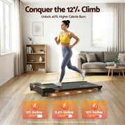 Everfit 3 in 1 Walking Pad Treadmill 12% Incline Under Desk Treadmills for Home Gym With 38cm Wide Belt