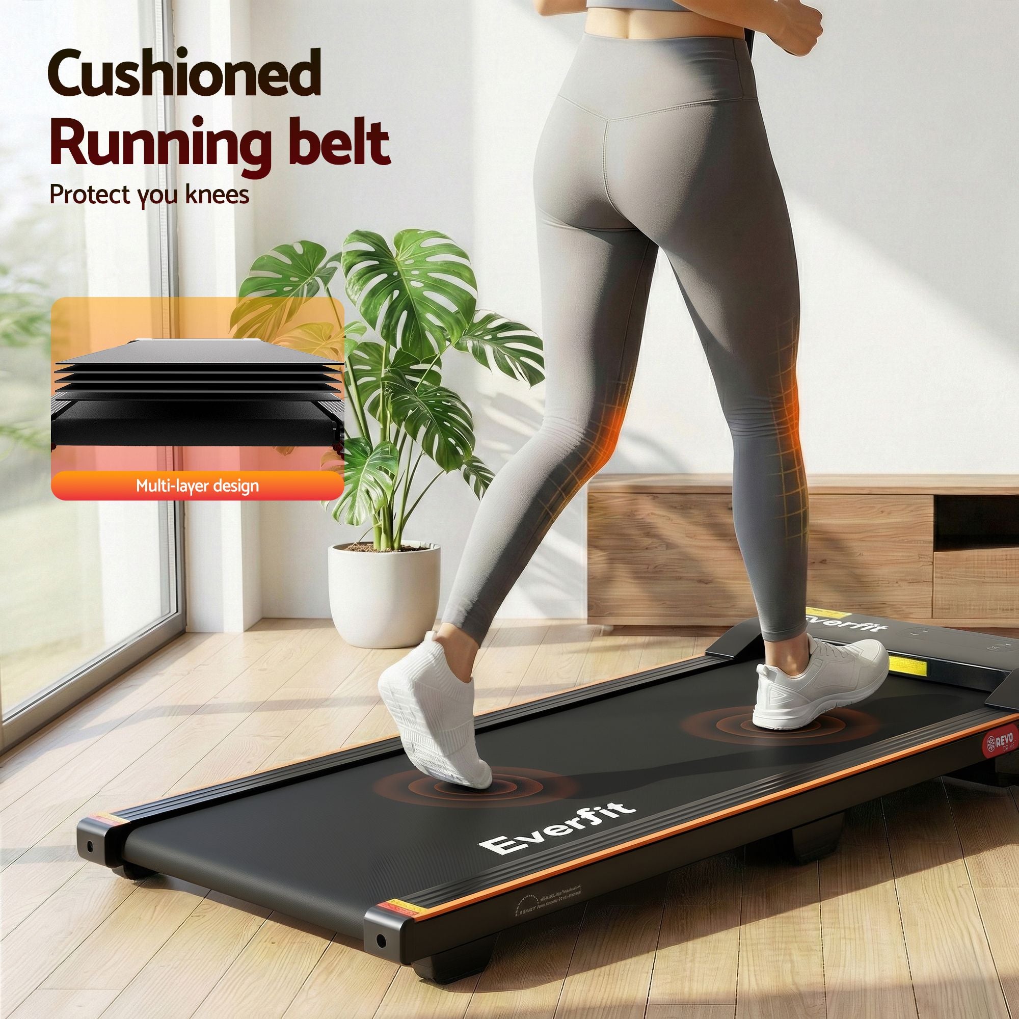 Everfit 3 in 1 Walking Pad Treadmill 12% Incline Under Desk Treadmills for Home Gym With 38cm Wide Belt