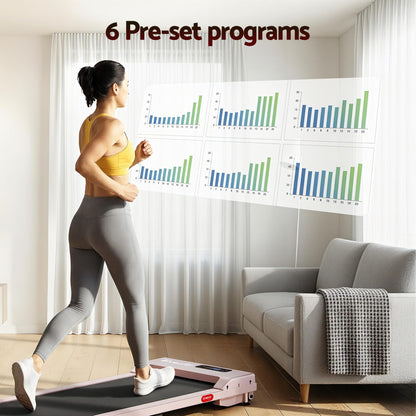 Everfit 3 in 1 Walking Pad Treadmill 12% Incline Under Desk Treadmills for Home Gym With 38cm Wide Belt Pink TMILL-380-2INC-PK