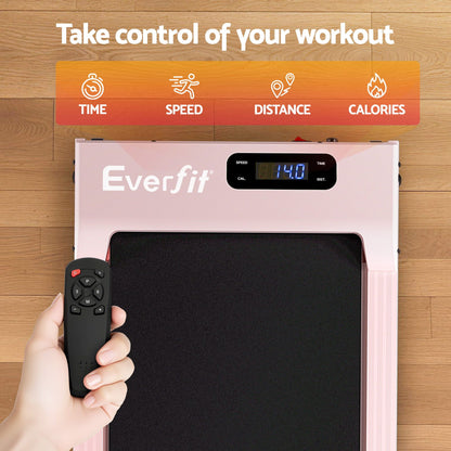 Everfit 3 in 1 Walking Pad Treadmill 12% Incline Under Desk Treadmills for Home Gym With 38cm Wide Belt Pink TMILL-380-2INC-PK