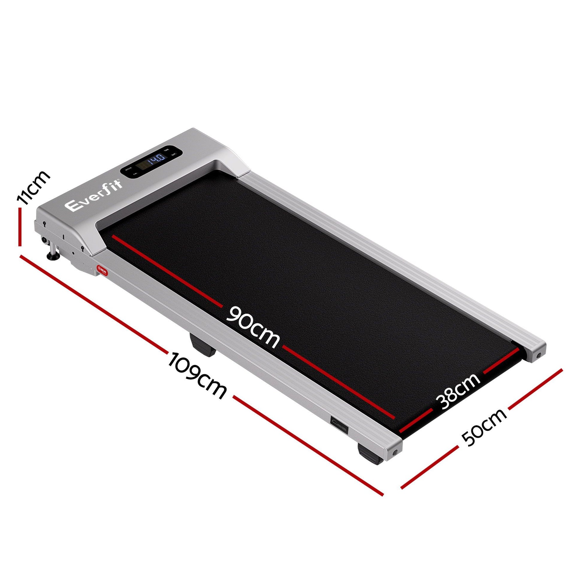 Everfit 3 in 1 Walking Pad Treadmill 12% Incline Under Desk Treadmills for Home Gym With 38cm Wide Belt Silver TMILL-380-2INC-SI