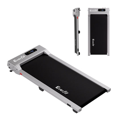 Everfit 3 in 1 Walking Pad Treadmill 12% Incline Under Desk Treadmills for Home Gym With 38cm Wide Belt Silver TMILL-380-2INC-SI
