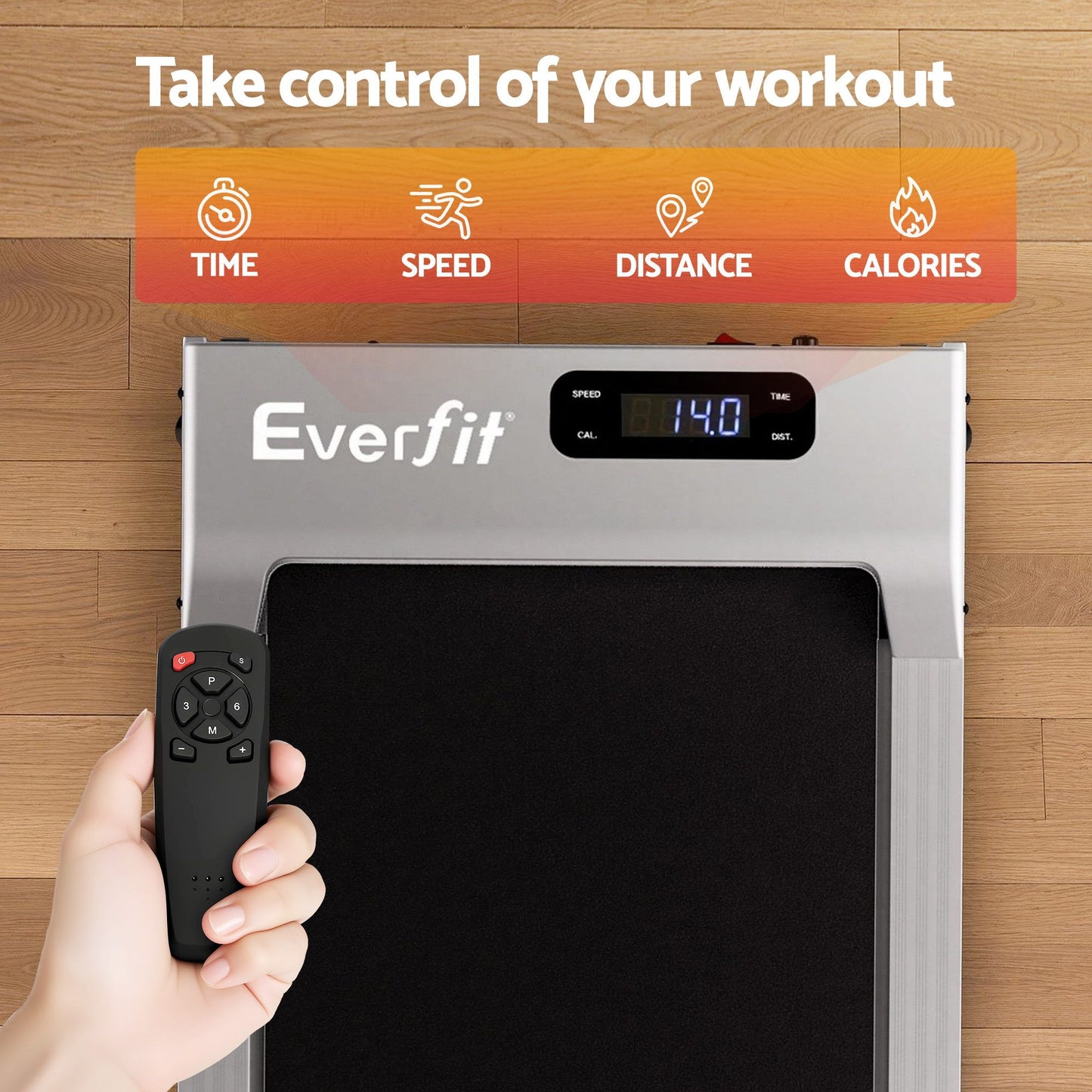 Everfit 3 in 1 Walking Pad Treadmill 12% Incline Under Desk Treadmills for Home Gym With 38cm Wide Belt Silver TMILL-380-2INC-SI
