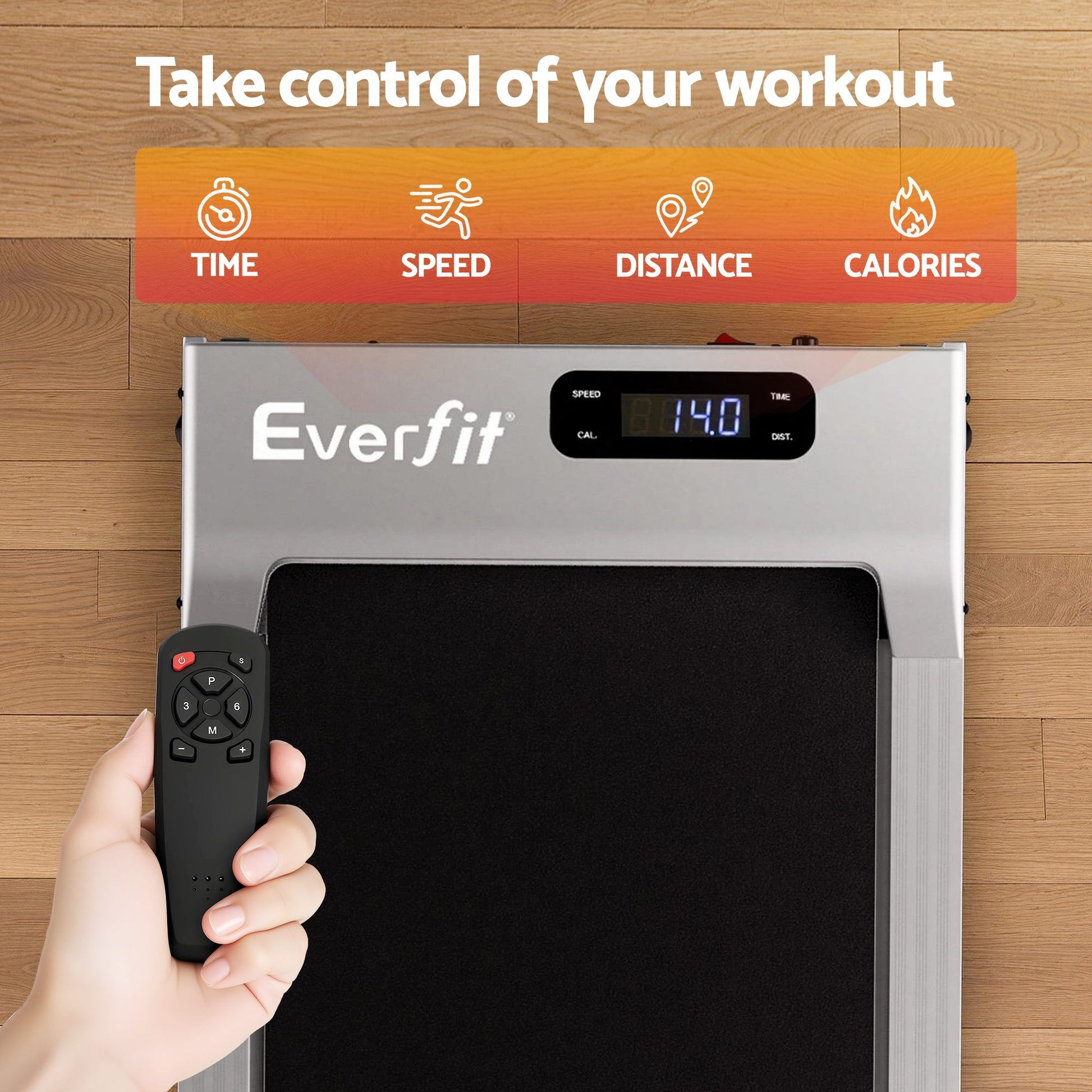 Everfit 3 in 1 Walking Pad Treadmill 12% Incline Under Desk Treadmills for Home Gym With 38cm Wide Belt Silver TMILL-380-2INC-SI