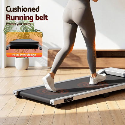 Everfit 3 in 1 Walking Pad Treadmill 12% Incline Under Desk Treadmills for Home Gym With 38cm Wide Belt Silver TMILL-380-2INC-SI