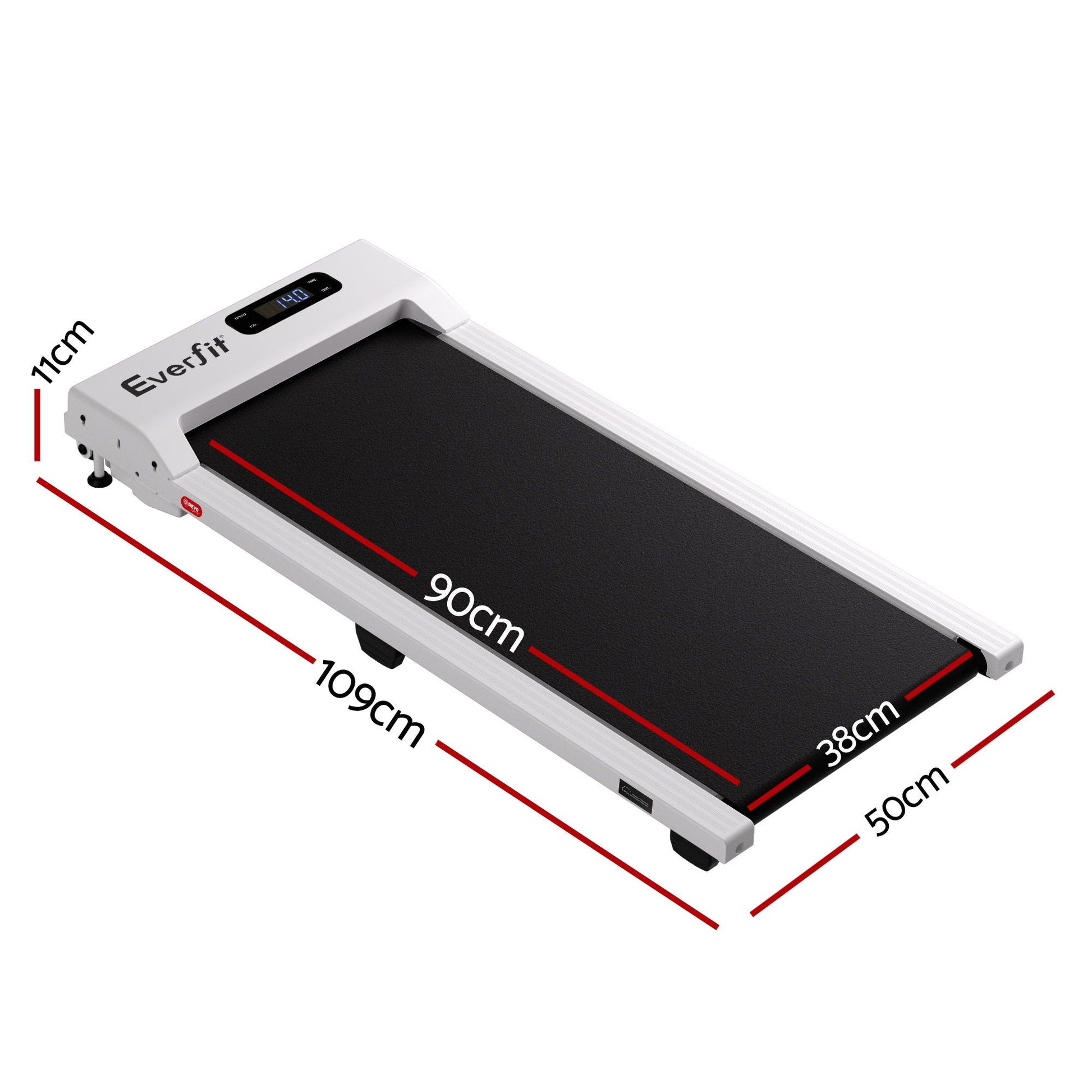 Everfit 3 in 1 Walking Pad Treadmill 12% Incline Under Desk Treadmills for Home Gym With 38cm Wide Belt White TMILL-380-2INC-WH