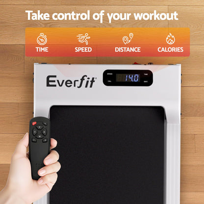 Everfit 3 in 1 Walking Pad Treadmill 12% Incline Under Desk Treadmills for Home Gym With 38cm Wide Belt White TMILL-380-2INC-WH