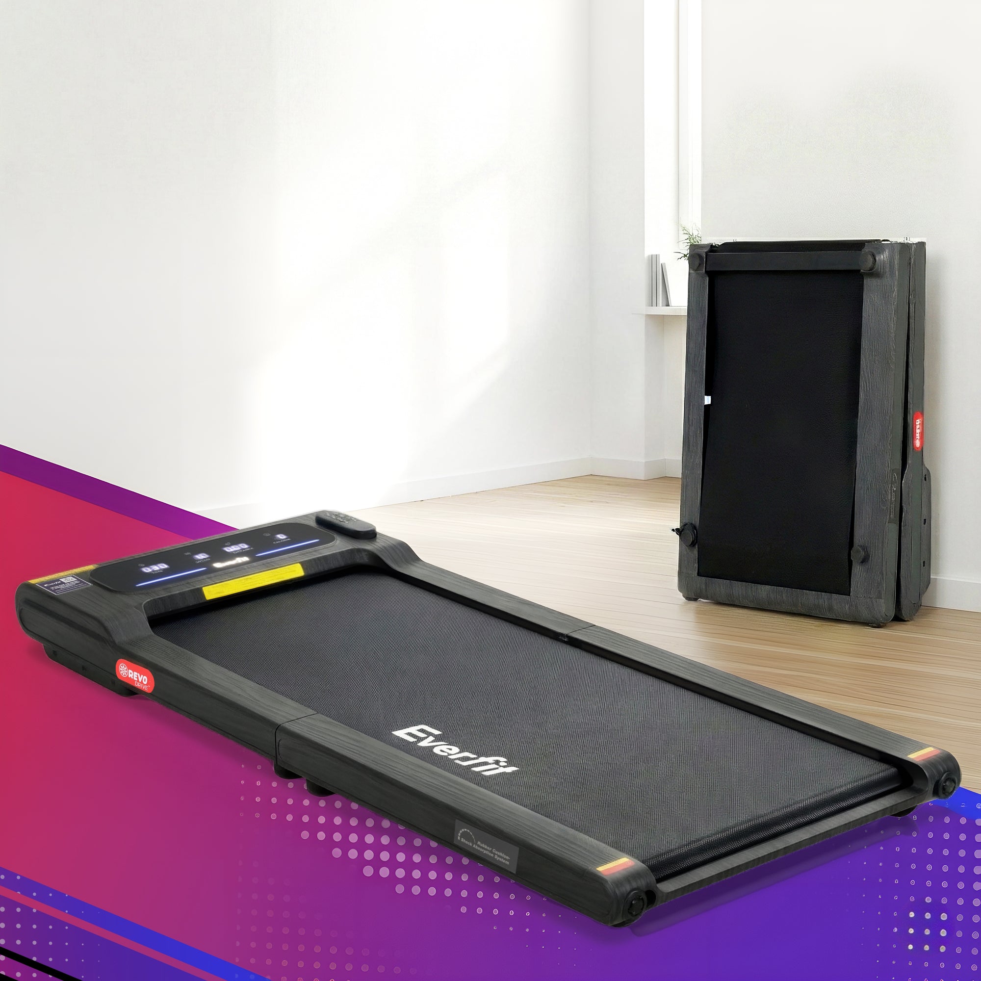 Everfit Walking Pad Treadmill 2 in 1 Foldable Under Desk for Home Gym With 38cm Belt With APP TMILL-380-FD-BK