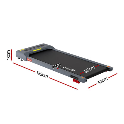 Everfit Treadmill Electric Walking Pad Incline Under Desk Home Gym 380mm Grey TMILL-380-INC-GR