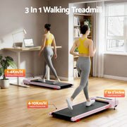 Everfit Treadmill Electric Walking Pad Incline Under Desk Home Gym 380mm Pink