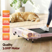 Everfit Treadmill Electric Walking Pad Incline Under Desk Home Gym 380mm Pink
